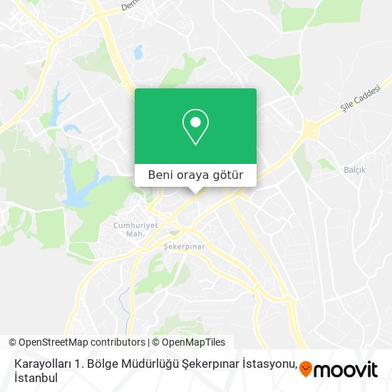Karayolları 1. Bölge Müdürlüğü Şekerpınar İstasyonu harita