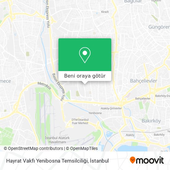 Hayrat Vakfı Yenibosna Temsilciliği harita
