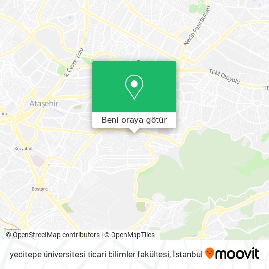 yeditepe üniversitesi ticari bilimler fakültesi harita