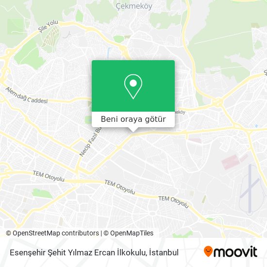 Esenşehir Şehit Yılmaz Ercan İlkokulu harita