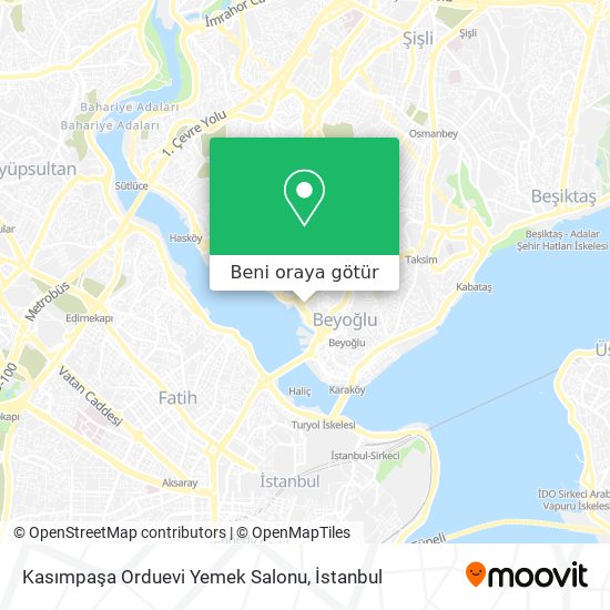 Kasımpaşa Orduevi Yemek Salonu harita