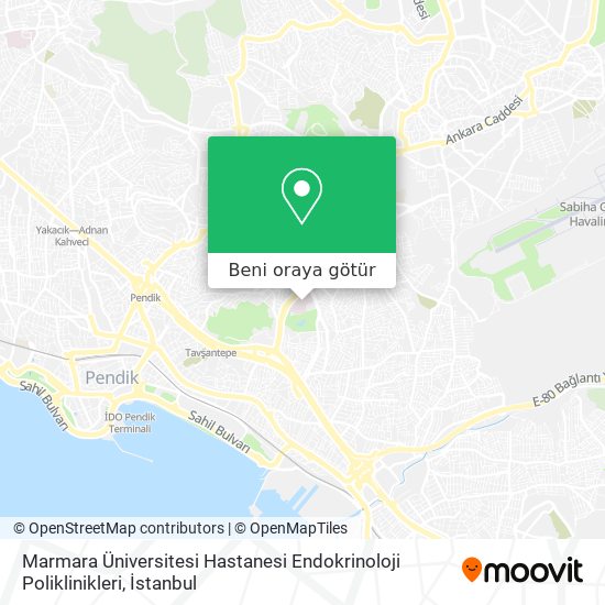 Marmara Üniversitesi Hastanesi Endokrinoloji Poliklinikleri harita