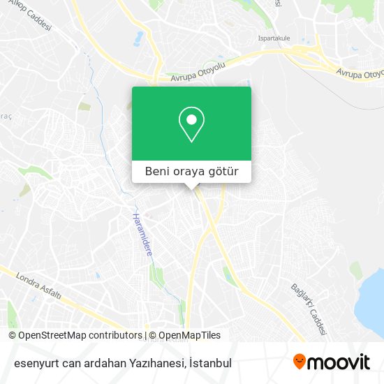 esenyurt can ardahan Yazıhanesi harita