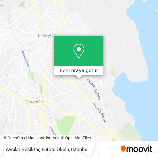 Avcılar Beşiktaş Futbol Okulu harita