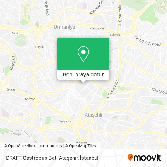 DRAFT Gastropub Batı Ataşehir harita