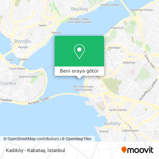 Kadıköy - Kabataş harita