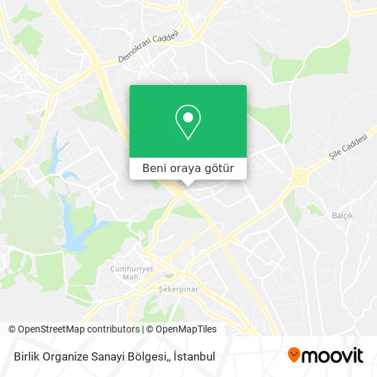Birlik Organize Sanayi Bölgesi, harita