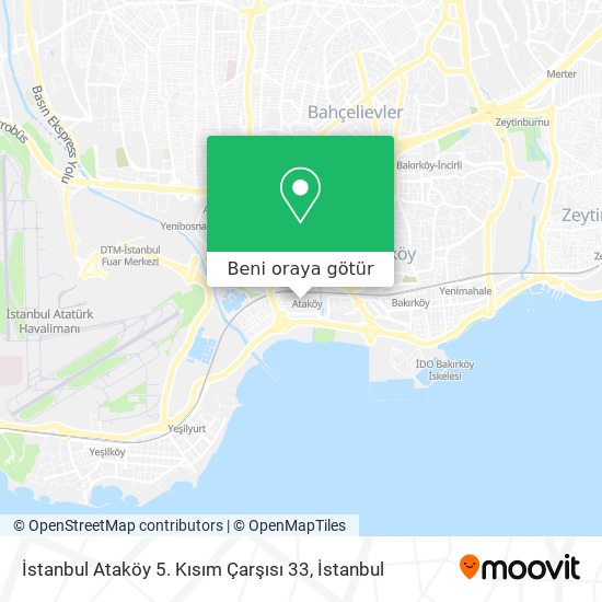 İstanbul Ataköy 5. Kısım Çarşısı 33 harita