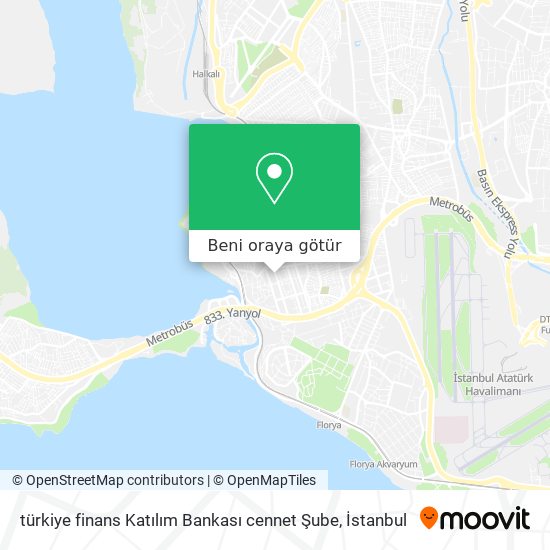 türkiye finans Katılım Bankası cennet Şube harita