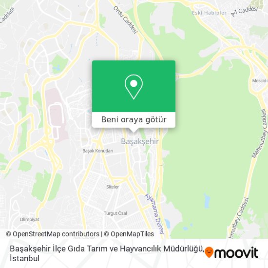 Başakşehir İlçe Gıda Tarım ve Hayvancılık Müdürlüğü harita