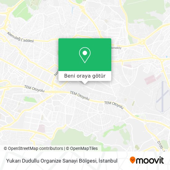 Yukarı Dudullu Organize Sanayi Bölgesi harita