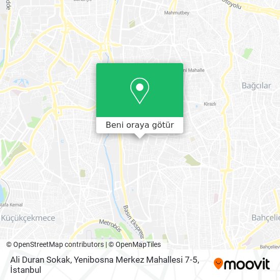 Ali Duran Sokak, Yenibosna Merkez Mahallesi 7-5 harita