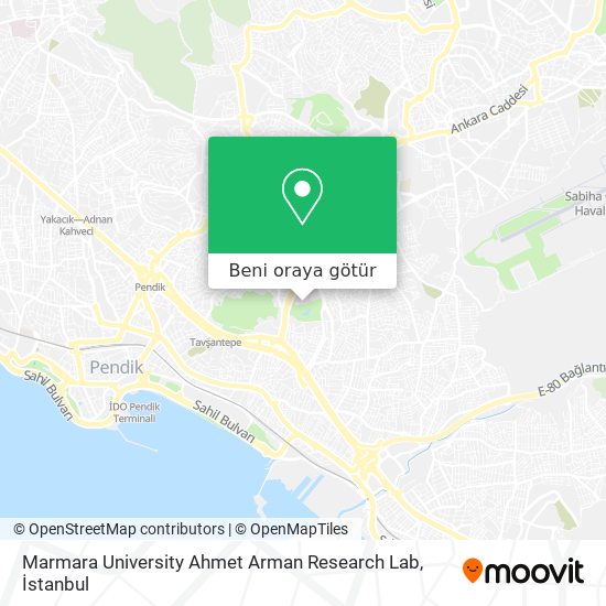 Marmara University Ahmet Arman Research Lab harita