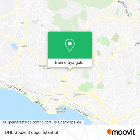 DHL Gebze 3 depo harita