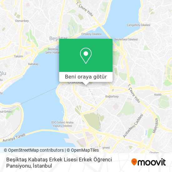 Beşiktaş Kabataş Erkek Lisesi Erkek Öğrenci Pansiyonu harita