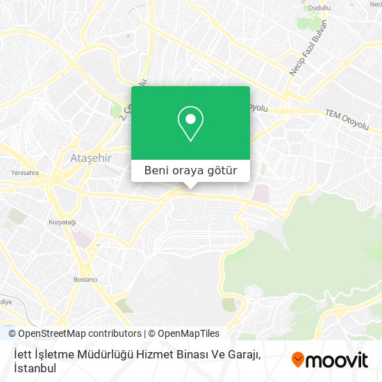 İett İşletme Müdürlüğü Hizmet Binası Ve Garajı harita