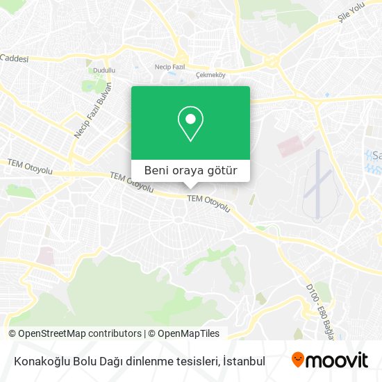 Konakoğlu Bolu Dağı dinlenme tesisleri harita