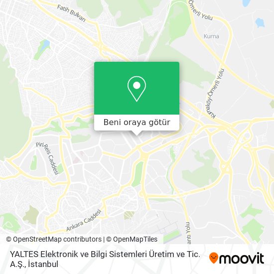 YALTES Elektronik ve Bilgi Sistemleri Üretim ve Tic. A.Ş. harita