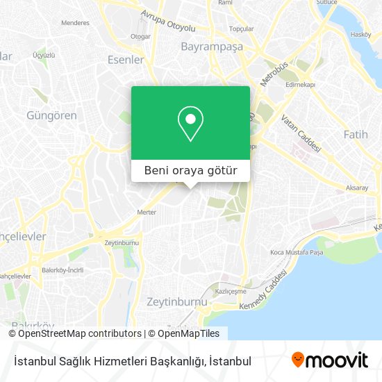 İstanbul Sağlık Hizmetleri Başkanlığı harita