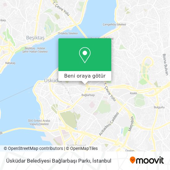 Üsküdar Belediyesi Bağlarbaşı Parkı harita