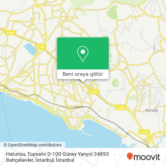 Hatunsu, Topselvi D-100 Güney Yanyol 34893 Bahçelievler, İstanbul harita