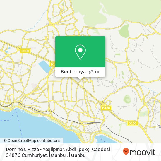 Domino's Pizza - Yeşilpınar, Abdi İpekçi Caddesi 34876 Cumhuriyet, İstanbul harita