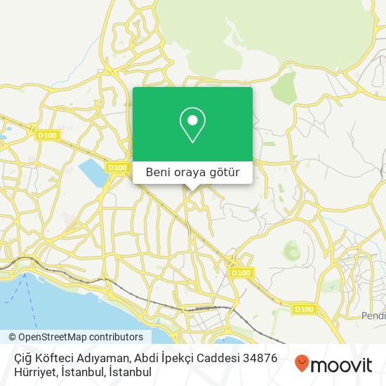 Çiğ Köfteci Adıyaman, Abdi İpekçi Caddesi 34876 Hürriyet, İstanbul harita