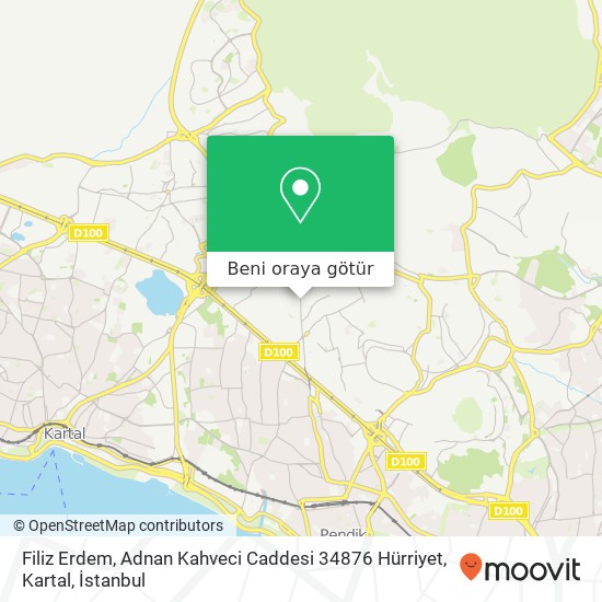 Filiz Erdem, Adnan Kahveci Caddesi 34876 Hürriyet, Kartal harita