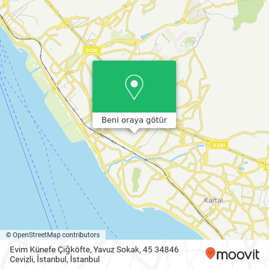 Evim Künefe Çiğköfte, Yavuz Sokak, 45 34846 Cevizli, İstanbul harita