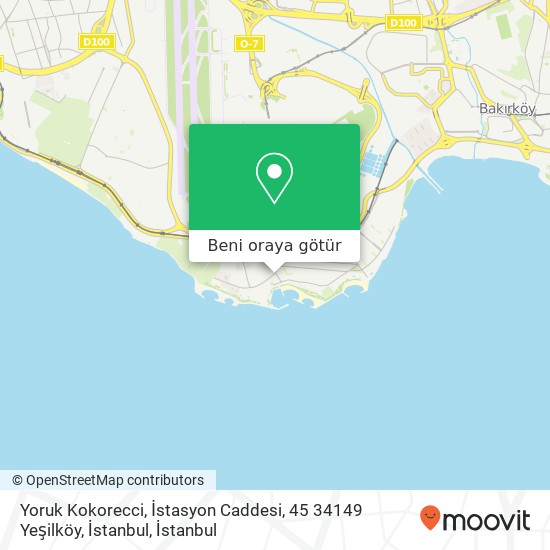 Yoruk Kokorecci, İstasyon Caddesi, 45 34149 Yeşilköy, İstanbul harita