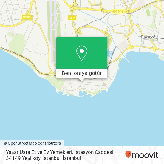 Yaşar Usta Et ve Ev Yemekleri, İstasyon Caddesi 34149 Yeşilköy, İstanbul harita