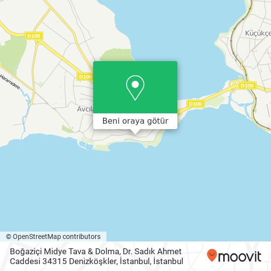 Boğaziçi Midye Tava & Dolma, Dr. Sadık Ahmet Caddesi 34315 Denizköşkler, İstanbul harita
