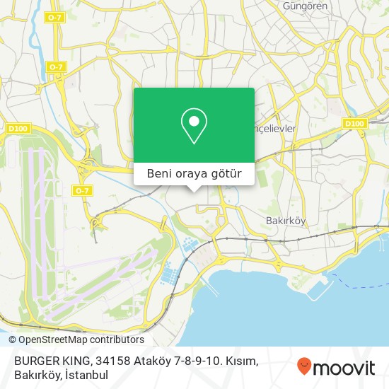 BURGER KING, 34158 Ataköy 7-8-9-10. Kısım, Bakırköy harita