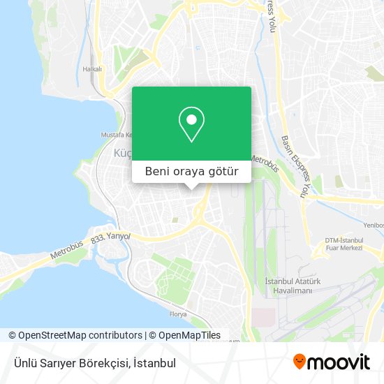 Ünlü Sarıyer Börekçisi harita