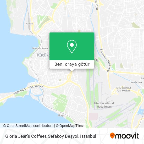 Gloria Jean's Coffees Sefaköy Beşyol harita