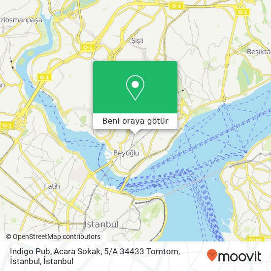 Indigo Pub, Acara Sokak, 5 / A 34433 Tomtom, İstanbul harita