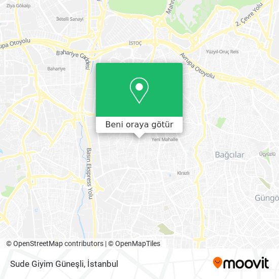 Sude Giyim Güneşli harita