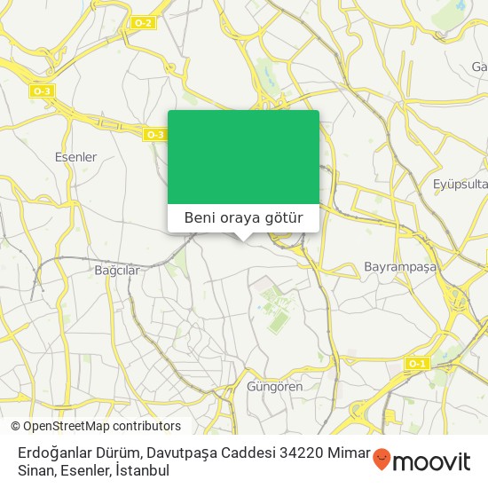 Erdoğanlar Dürüm, Davutpaşa Caddesi 34220 Mimar Sinan, Esenler harita