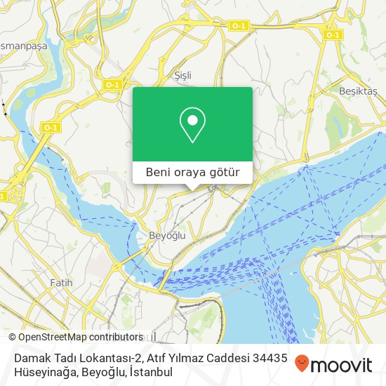 Damak Tadı Lokantası-2, Atıf Yılmaz Caddesi 34435 Hüseyinağa, Beyoğlu harita