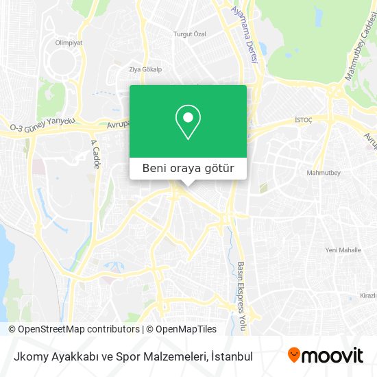 Jkomy Ayakkabı ve Spor Malzemeleri harita