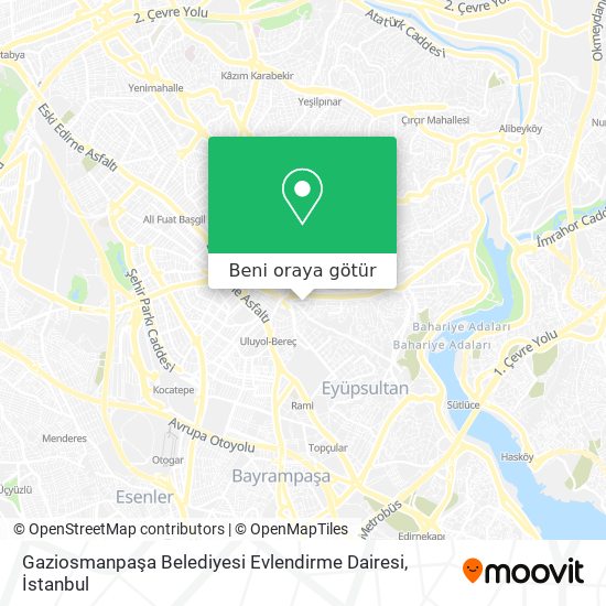 Gaziosmanpaşa Belediyesi Evlendirme Dairesi harita