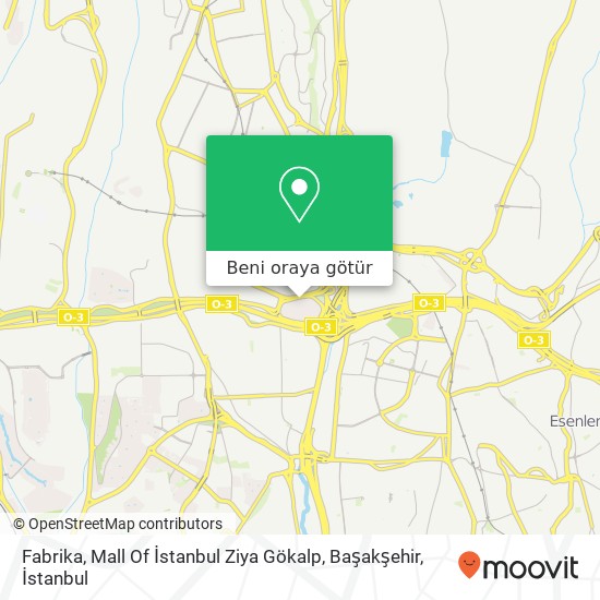 Fabrika, Mall Of İstanbul Ziya Gökalp, Başakşehir harita