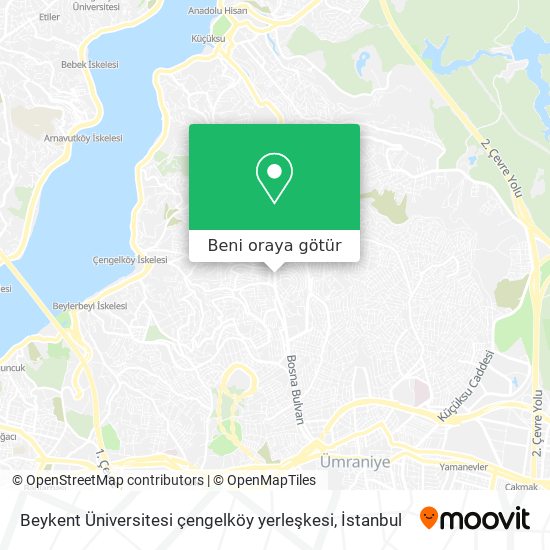 Beykent Üniversitesi çengelköy yerleşkesi harita