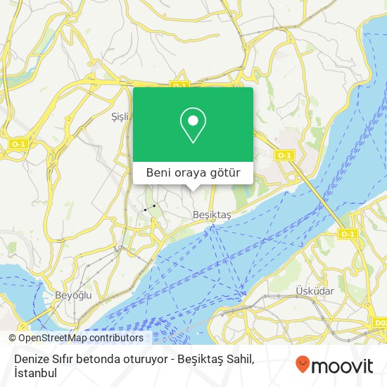 Denize Sıfır betonda oturuyor - Beşiktaş Sahil harita