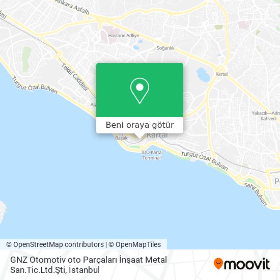 GNZ Otomotiv oto Parçaları İnşaat Metal San.Tic.Ltd.Şti harita