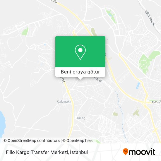 Fillo Kargo Transfer Merkezi harita