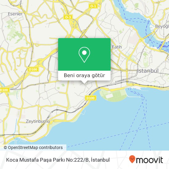 Koca Mustafa Paşa Parkı No:222 / B harita