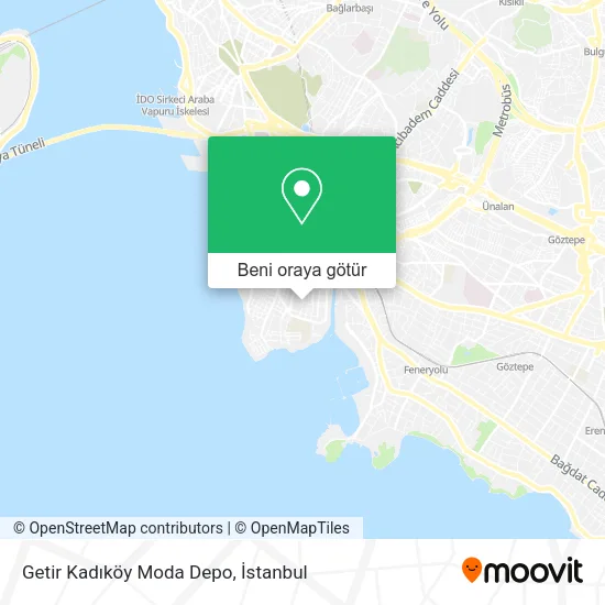 Getir Kadıköy Moda Depo harita