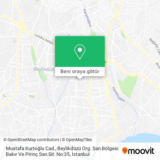 Mustafa Kurtoğlu Cad., Beylikdüzü Org. San.Bölgesi Bakır Ve Pirinç San.Sit. No:35 harita