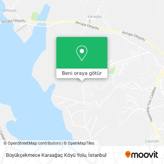 Büyükçekmece Karaağaç Köyü Yolu harita